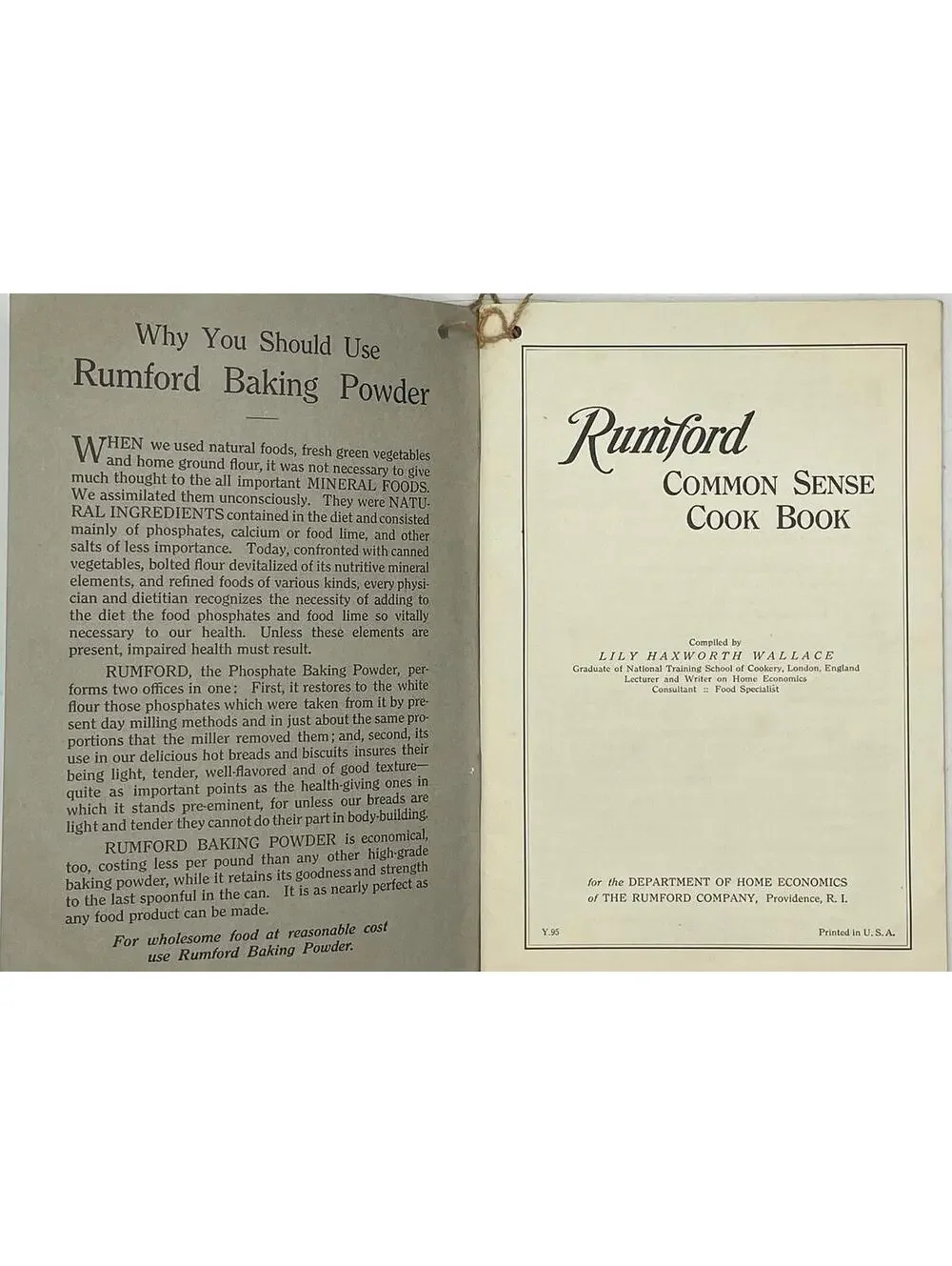 1920s Rumford Baking Powder Cookbook: Vintage Kitchen Recipes